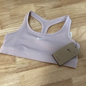 Girls Nike Pro Dri-Fit Swoosh Sports Bra Medium Platinum Violet FJ7161-019